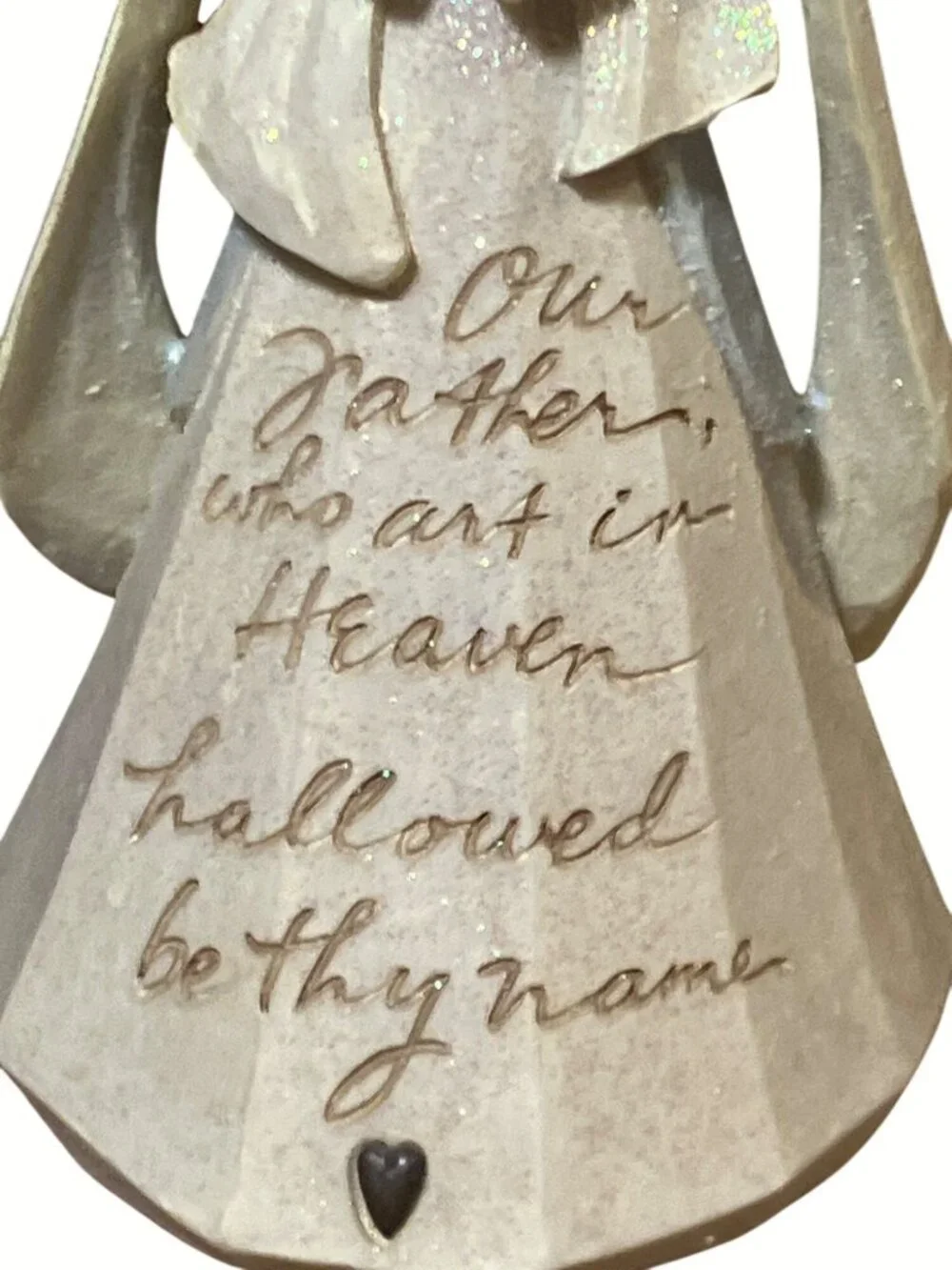 Foundations Enesco 2006 Angel Figurine With Lord's Prayer Text By Karen Hahn